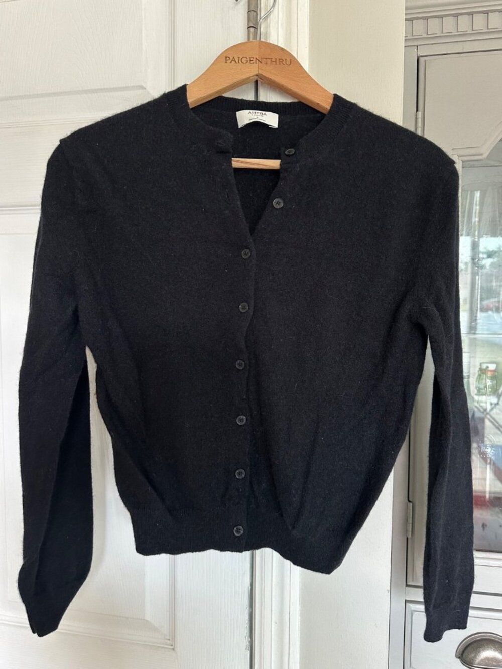 Aritzia Small Black Cashmere Cardigan Sweater